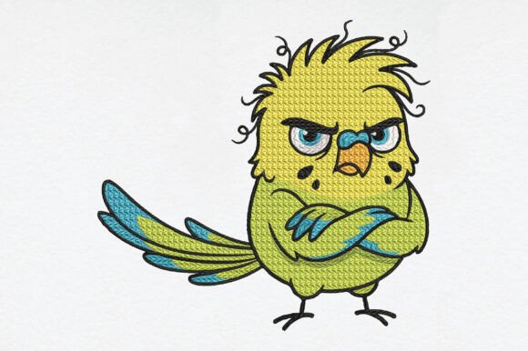 Angry Budgie Parrot Embroidery Design Review