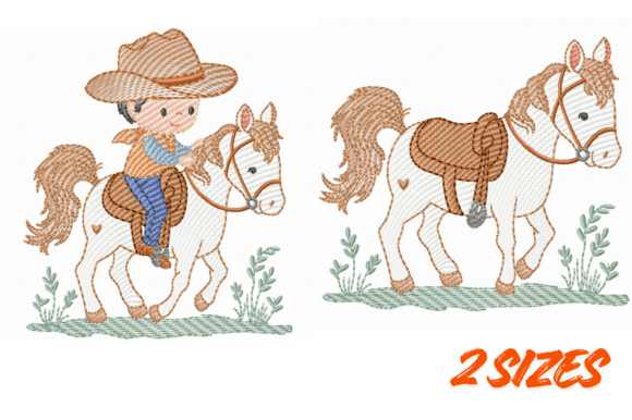 Cowboy Horse Embroidery Bundle Set