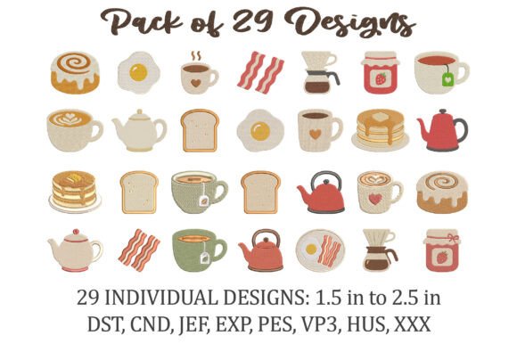 Cozy Breakfast Mini Embroidery Bundle