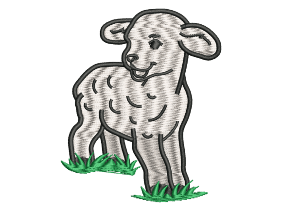 Cute Lamb Embroidery Design for Holiday Creations