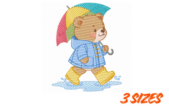 Cute Rain Bear Embroidery Design Review