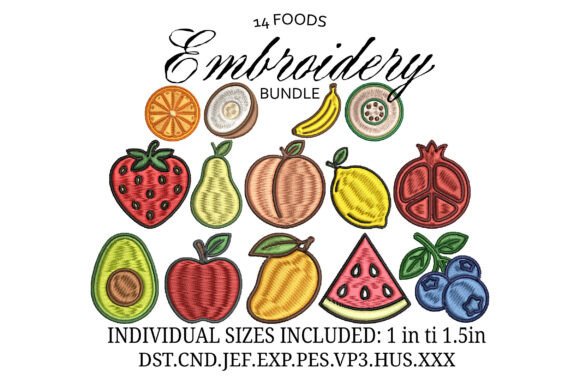 Foods Embroidery Designs for Handmade Gifts