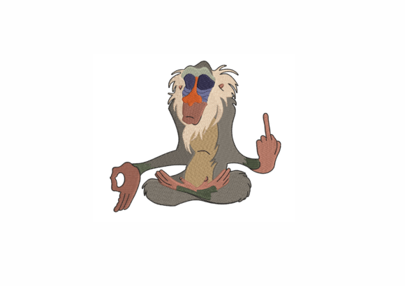 Funny Rafiki Embroidery Design 5 Sizes