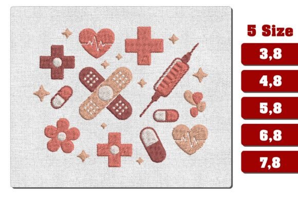 Nurse Medical Machine Embroidery Design