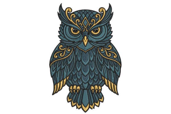Ornamental Owl Embroidery for Holiday Collections