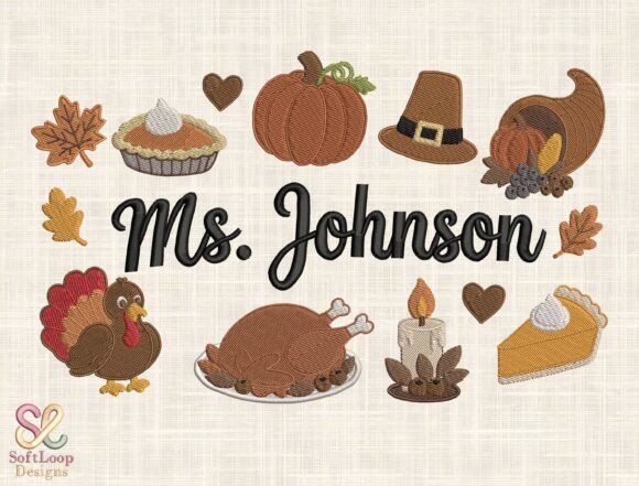 Personalized Thanksgiving Embroidery