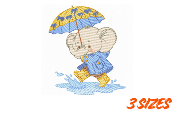 Rainy Elephant Embroidery Design: A Sweet Handmade Gift Idea