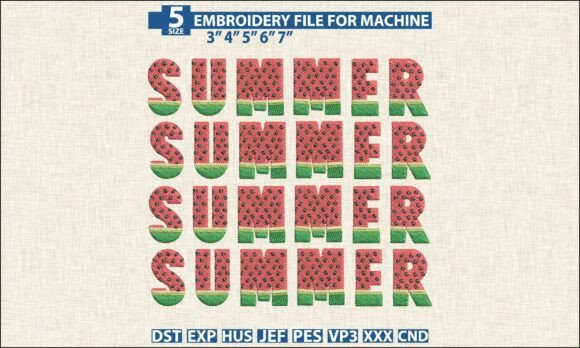 Summer Watermelon DST PES Embroidery