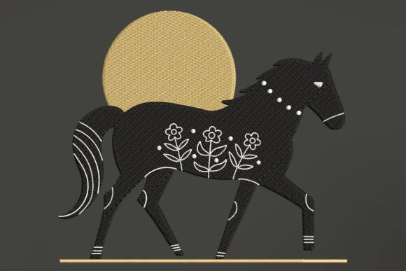 Wild Horse Embroidery Design