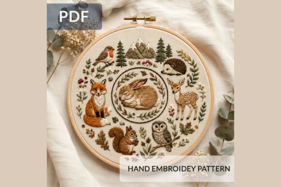Woodland Animals Embroidery Pattern PDF